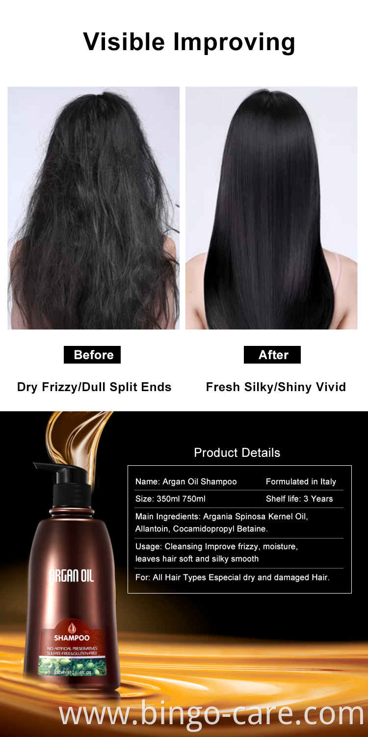 From GMPC Factory Low MOQ Private Label Natural Argan Oil Shampoo&Conditioner Best Hair Care Organic OEM/ODM